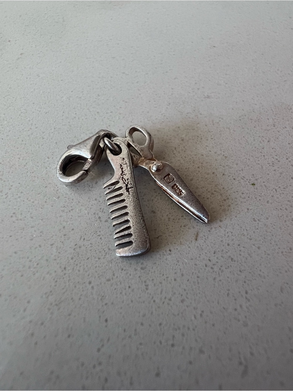 Thomas Sabo 925 Sterling Silver Charm Pendant – Comb & Scissors